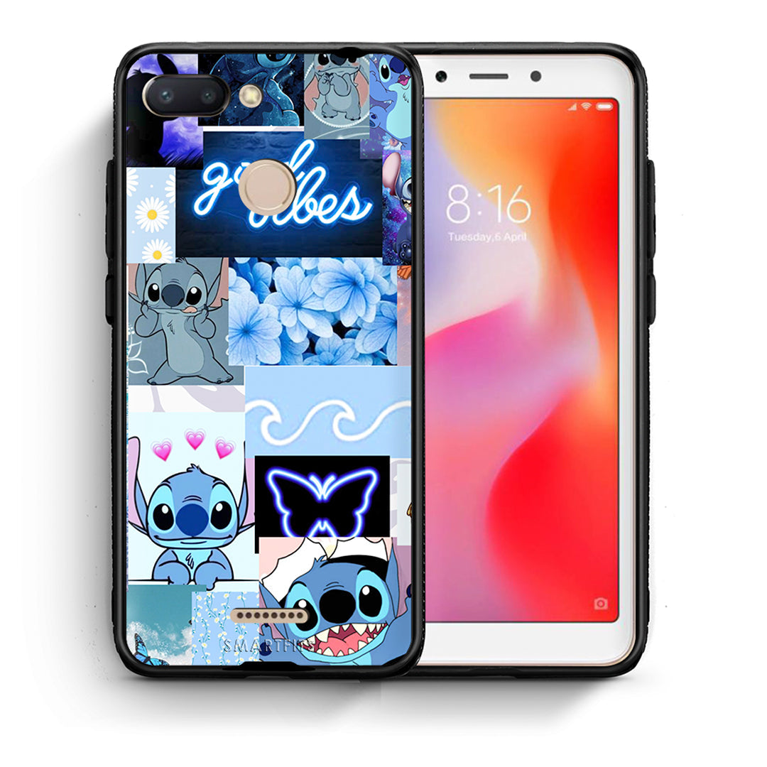 Θήκη Αγίου Βαλεντίνου Xiaomi Redmi 6 Collage Good Vibes από τη Smartfits με σχέδιο στο πίσω μέρος και μαύρο περίβλημα | Xiaomi Redmi 6 Collage Good Vibes case with colorful back and black bezels