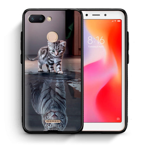 Θήκη Xiaomi Redmi 6 Tiger Cute από τη Smartfits με σχέδιο στο πίσω μέρος και μαύρο περίβλημα | Xiaomi Redmi 6 Tiger Cute case with colorful back and black bezels