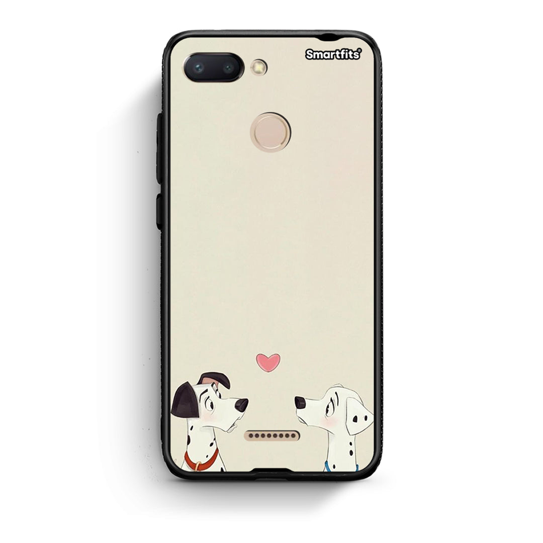 Xiaomi Redmi 6 Dalmatians Love θήκη από τη Smartfits με σχέδιο στο πίσω μέρος και μαύρο περίβλημα | Smartphone case with colorful back and black bezels by Smartfits