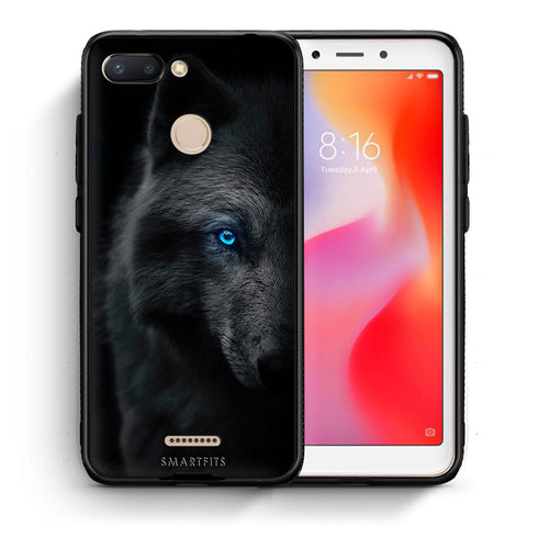 Θήκη Xiaomi Redmi 6 Dark Wolf από τη Smartfits με σχέδιο στο πίσω μέρος και μαύρο περίβλημα | Xiaomi Redmi 6 Dark Wolf case with colorful back and black bezels