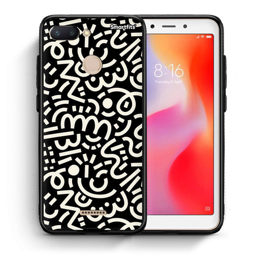Θήκη Xiaomi Redmi 6 Doodle Art από τη Smartfits με σχέδιο στο πίσω μέρος και μαύρο περίβλημα | Xiaomi Redmi 6 Doodle Art case with colorful back and black bezels