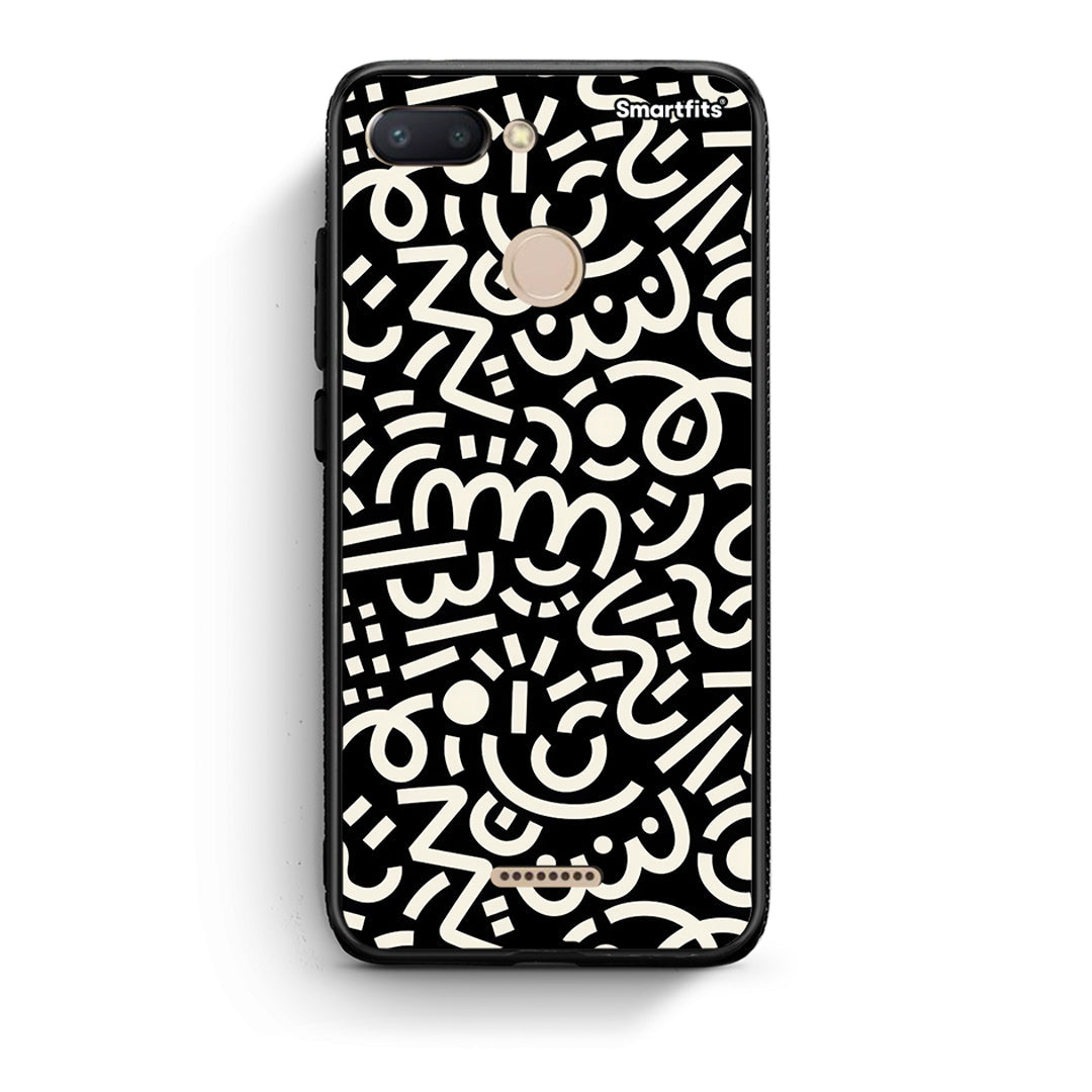 Xiaomi Redmi 6 Doodle Art Θήκη από τη Smartfits με σχέδιο στο πίσω μέρος και μαύρο περίβλημα | Smartphone case with colorful back and black bezels by Smartfits