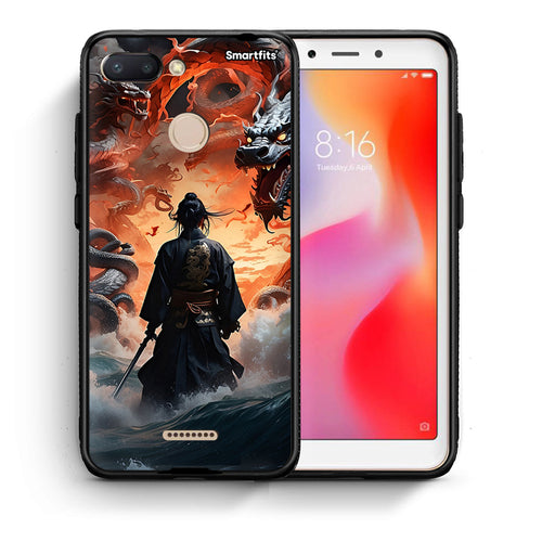 Θήκη Xiaomi Redmi 6 Dragons Fight από τη Smartfits με σχέδιο στο πίσω μέρος και μαύρο περίβλημα | Xiaomi Redmi 6 Dragons Fight case with colorful back and black bezels