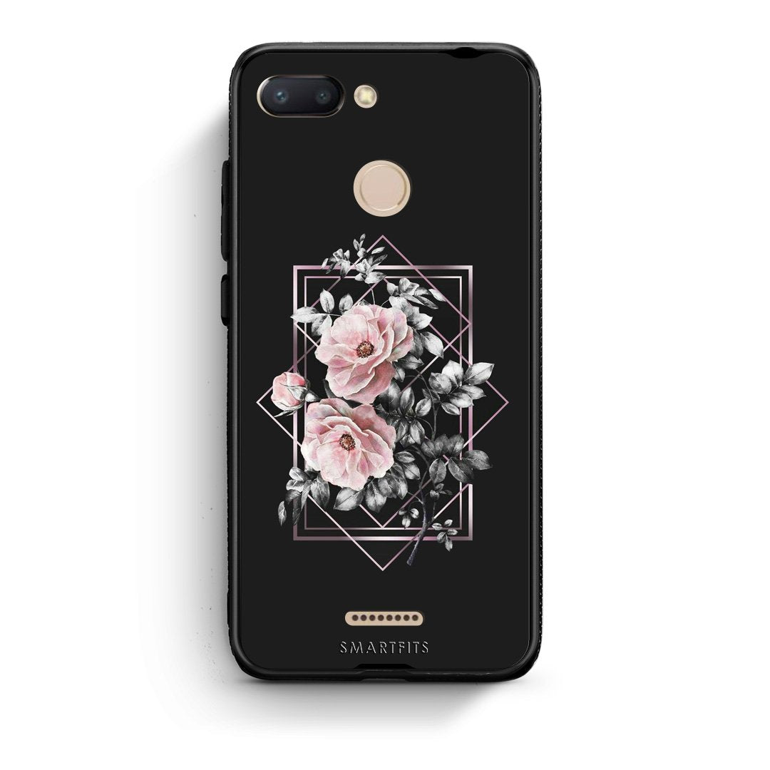 4 - Xiaomi Redmi 6 Frame Flower case, cover, bumper