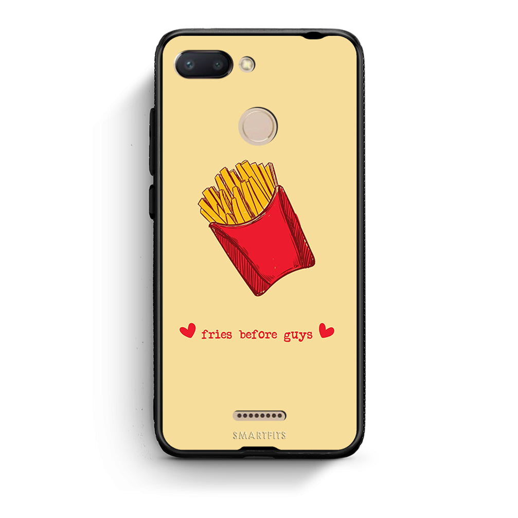 Xiaomi Redmi 6 Fries Before Guys Θήκη Αγίου Βαλεντίνου από τη Smartfits με σχέδιο στο πίσω μέρος και μαύρο περίβλημα | Smartphone case with colorful back and black bezels by Smartfits