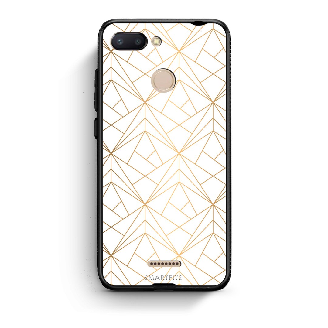 111 - Xiaomi Redmi 6  Luxury White Geometric case, cover, bumper