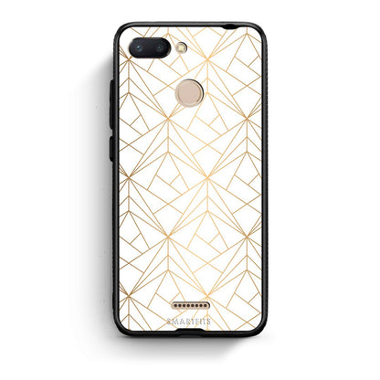 111 - Xiaomi Redmi 6  Luxury White Geometric case, cover, bumper