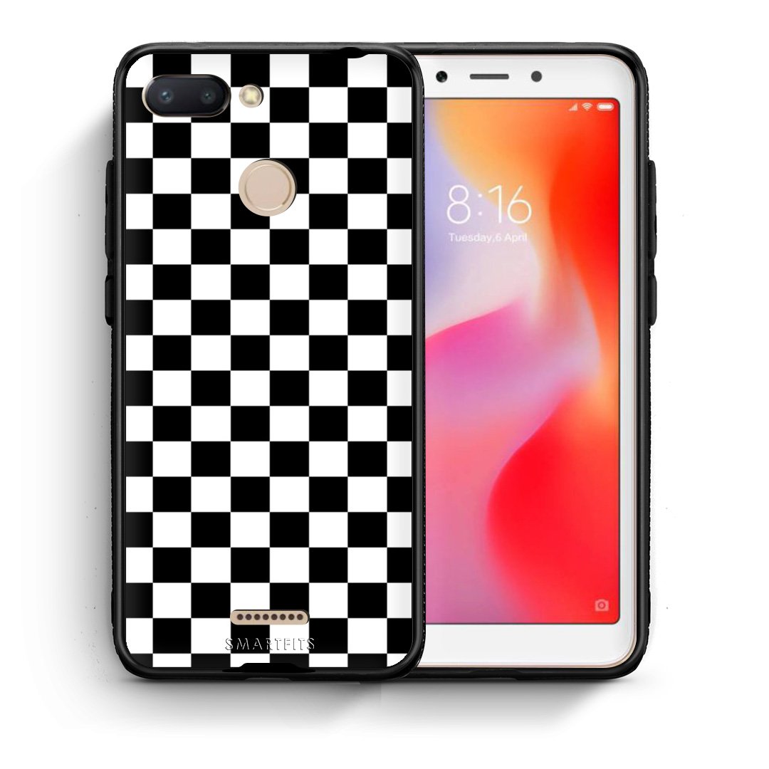 Θήκη Xiaomi Redmi 6 Squares Geometric από τη Smartfits με σχέδιο στο πίσω μέρος και μαύρο περίβλημα | Xiaomi Redmi 6 Squares Geometric case with colorful back and black bezels