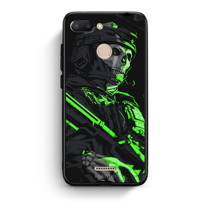 Xiaomi Redmi 6 Green Soldier Θήκη Αγίου Βαλεντίνου από τη Smartfits με σχέδιο στο πίσω μέρος και μαύρο περίβλημα | Smartphone case with colorful back and black bezels by Smartfits