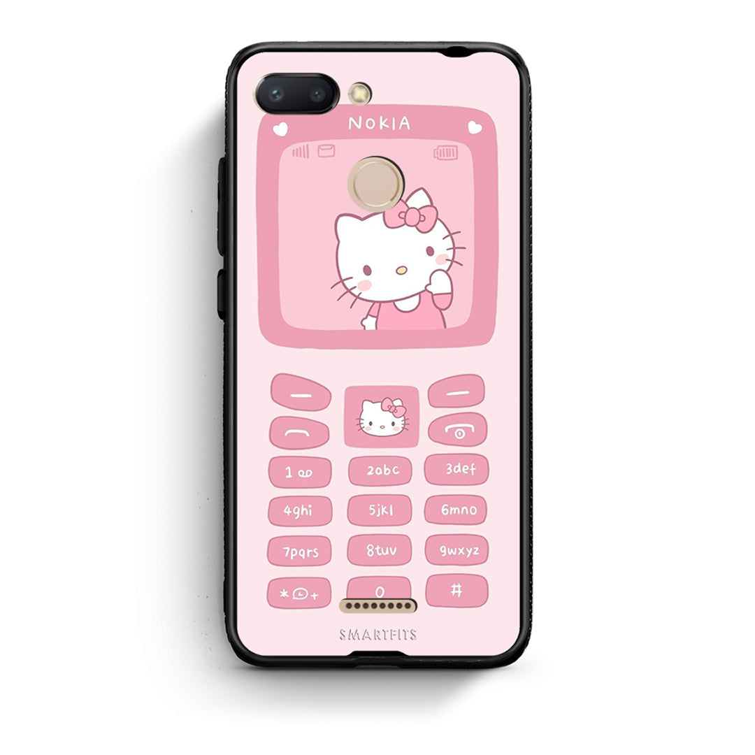 Xiaomi Redmi 6 Hello Kitten Θήκη Αγίου Βαλεντίνου από τη Smartfits με σχέδιο στο πίσω μέρος και μαύρο περίβλημα | Smartphone case with colorful back and black bezels by Smartfits