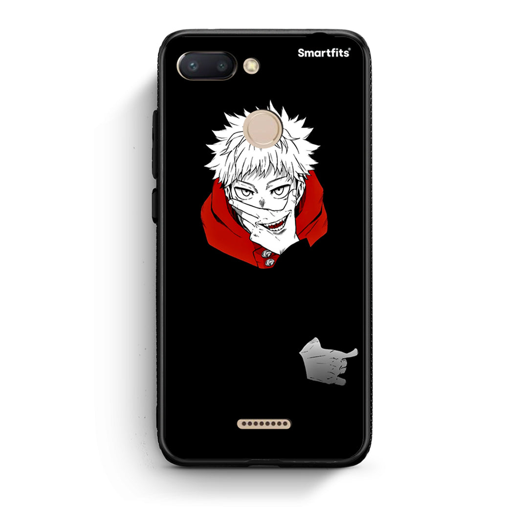 Xiaomi Redmi 6 Itadori Anime θήκη από τη Smartfits με σχέδιο στο πίσω μέρος και μαύρο περίβλημα | Smartphone case with colorful back and black bezels by Smartfits