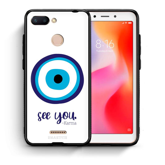 Θήκη Xiaomi Redmi 6 Karma Says από τη Smartfits με σχέδιο στο πίσω μέρος και μαύρο περίβλημα | Xiaomi Redmi 6 Karma Says case with colorful back and black bezels