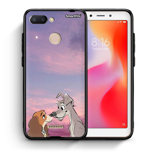 Θήκη Xiaomi Redmi 6 Lady And Tramp από τη Smartfits με σχέδιο στο πίσω μέρος και μαύρο περίβλημα | Xiaomi Redmi 6 Lady And Tramp case with colorful back and black bezels
