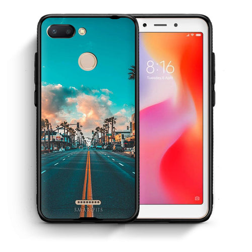 Θήκη Xiaomi Redmi 6 City Landscape από τη Smartfits με σχέδιο στο πίσω μέρος και μαύρο περίβλημα | Xiaomi Redmi 6 City Landscape case with colorful back and black bezels