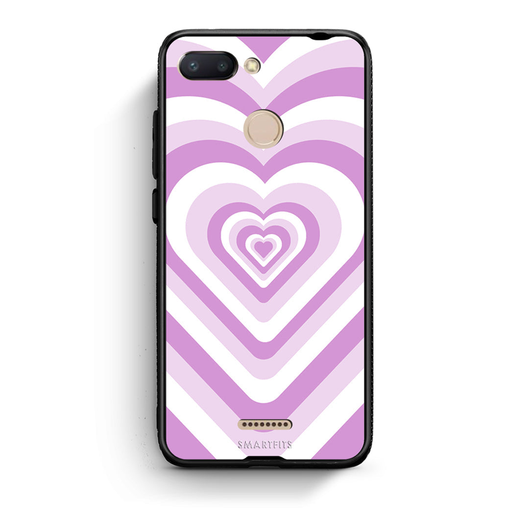 Xiaomi Redmi 6 Lilac Hearts θήκη από τη Smartfits με σχέδιο στο πίσω μέρος και μαύρο περίβλημα | Smartphone case with colorful back and black bezels by Smartfits