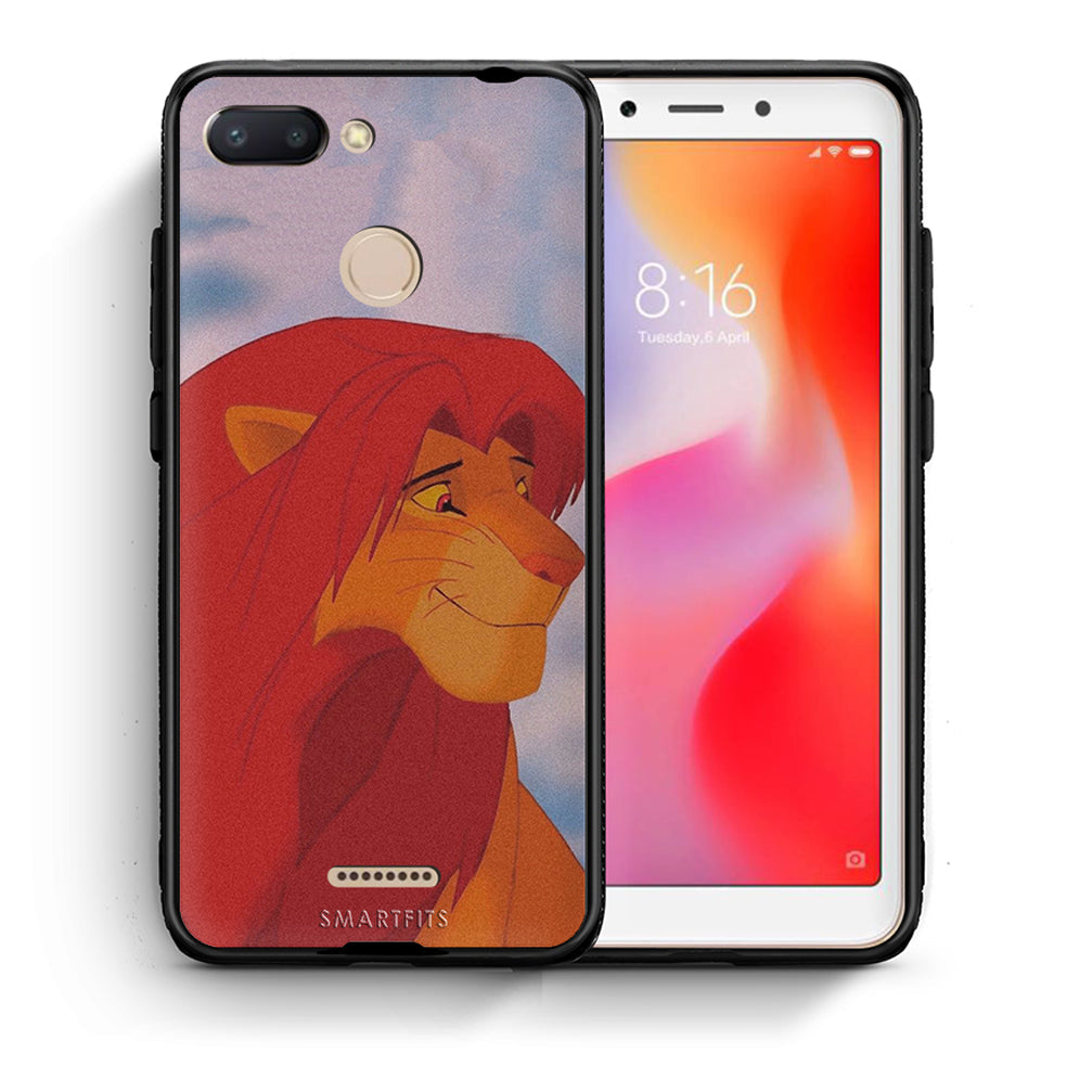 Θήκη Αγίου Βαλεντίνου Xiaomi Redmi 6 Lion Love 1 από τη Smartfits με σχέδιο στο πίσω μέρος και μαύρο περίβλημα | Xiaomi Redmi 6 Lion Love 1 case with colorful back and black bezels