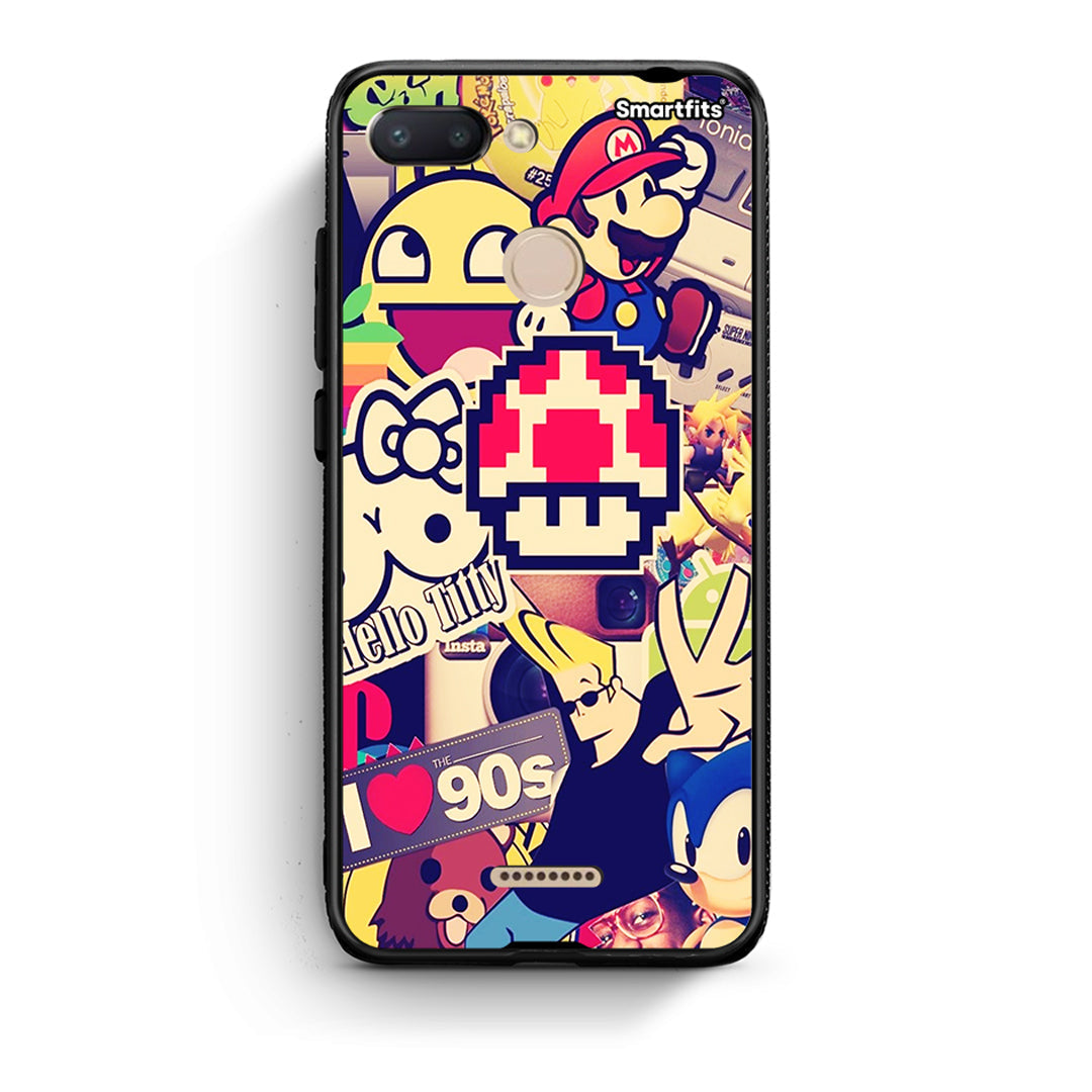 Xiaomi Redmi 6 Love The 90s θήκη από τη Smartfits με σχέδιο στο πίσω μέρος και μαύρο περίβλημα | Smartphone case with colorful back and black bezels by Smartfits