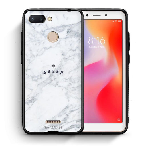 Θήκη Xiaomi Redmi 6 Queen Marble από τη Smartfits με σχέδιο στο πίσω μέρος και μαύρο περίβλημα | Xiaomi Redmi 6 Queen Marble case with colorful back and black bezels