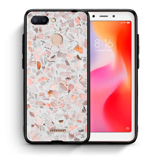 Θήκη Xiaomi Redmi 6 Marble Terrazzo από τη Smartfits με σχέδιο στο πίσω μέρος και μαύρο περίβλημα | Xiaomi Redmi 6 Marble Terrazzo case with colorful back and black bezels
