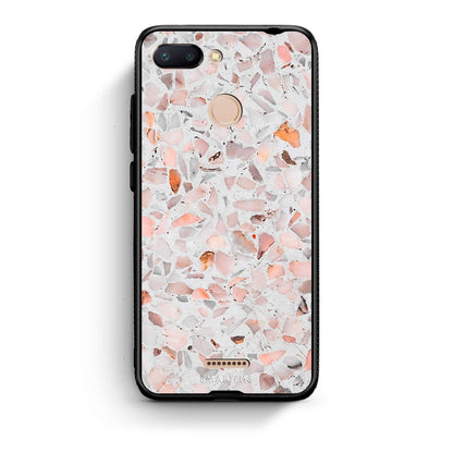 Xiaomi Redmi 6 Marble Terrazzo θήκη από τη Smartfits με σχέδιο στο πίσω μέρος και μαύρο περίβλημα | Smartphone case with colorful back and black bezels by Smartfits