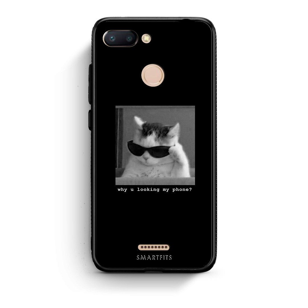 Xiaomi Redmi 6 Meme Cat θήκη από τη Smartfits με σχέδιο στο πίσω μέρος και μαύρο περίβλημα | Smartphone case with colorful back and black bezels by Smartfits