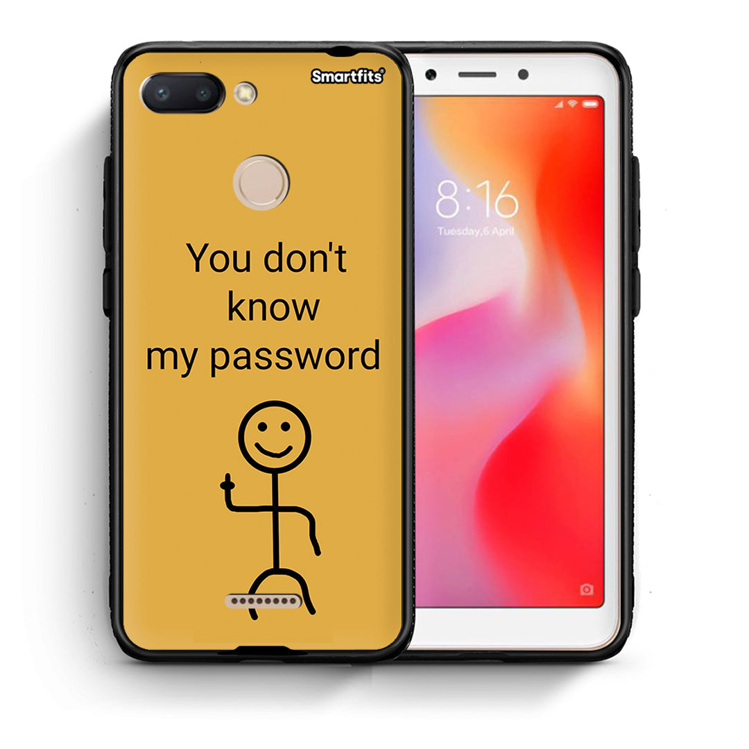 Θήκη Xiaomi Redmi 6 My Password από τη Smartfits με σχέδιο στο πίσω μέρος και μαύρο περίβλημα | Xiaomi Redmi 6 My Password case with colorful back and black bezels