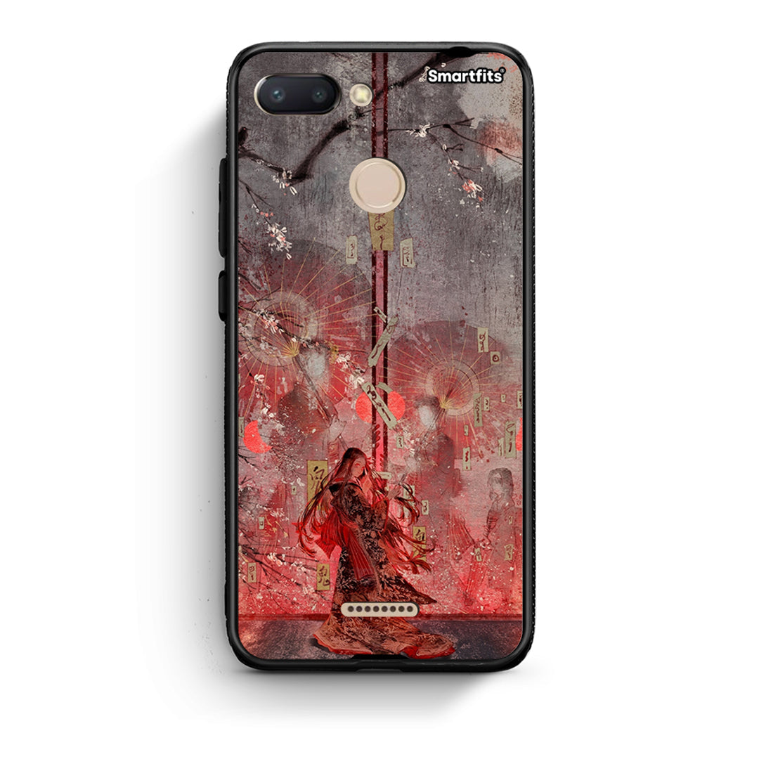 Xiaomi Redmi 6 Nezuko Kamado θήκη από τη Smartfits με σχέδιο στο πίσω μέρος και μαύρο περίβλημα | Smartphone case with colorful back and black bezels by Smartfits