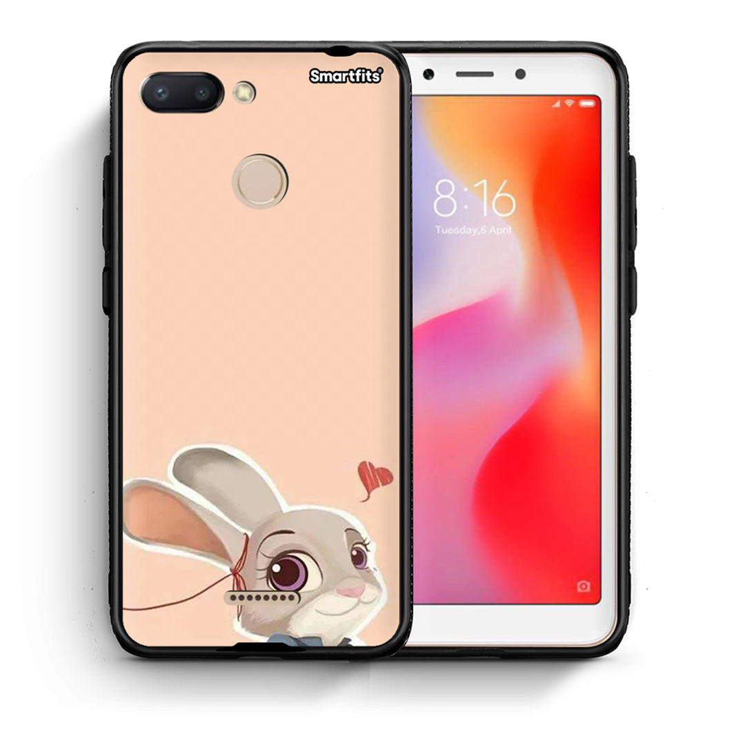 Θήκη Xiaomi Redmi 6 Nick Wilde And Judy Hopps Love 2 από τη Smartfits με σχέδιο στο πίσω μέρος και μαύρο περίβλημα | Xiaomi Redmi 6 Nick Wilde And Judy Hopps Love 2 case with colorful back and black bezels