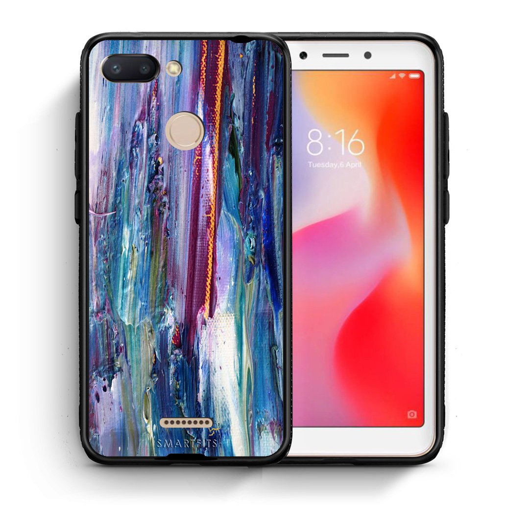 Θήκη Xiaomi Redmi 6 Winter Paint από τη Smartfits με σχέδιο στο πίσω μέρος και μαύρο περίβλημα | Xiaomi Redmi 6 Winter Paint case with colorful back and black bezels