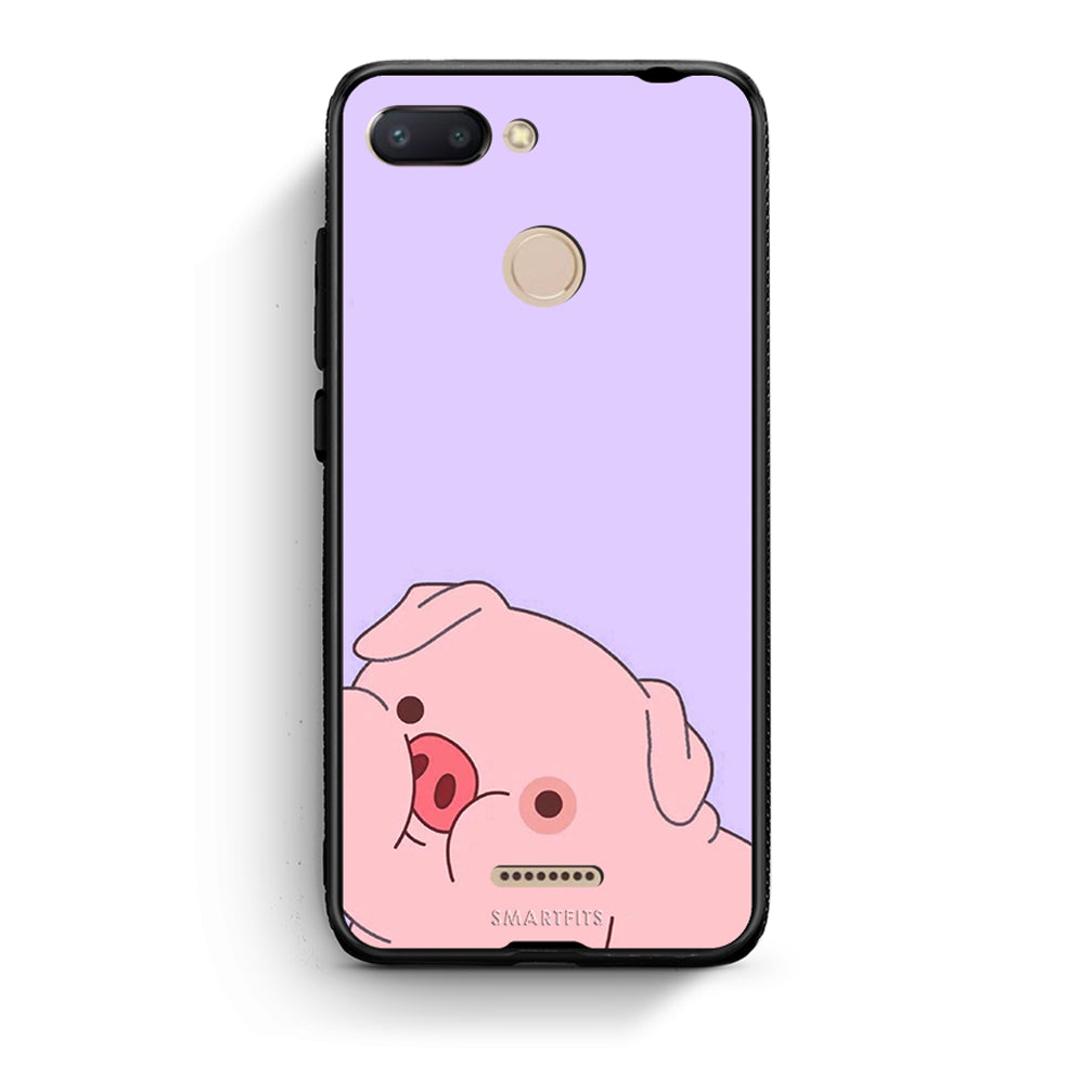 Xiaomi Redmi 6 Pig Love 2 Θήκη Αγίου Βαλεντίνου από τη Smartfits με σχέδιο στο πίσω μέρος και μαύρο περίβλημα | Smartphone case with colorful back and black bezels by Smartfits