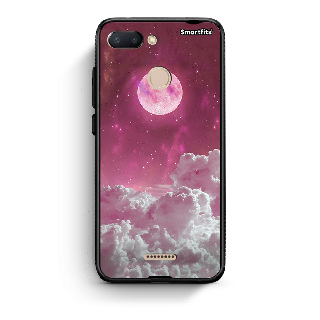 Xiaomi Redmi 6 Pink Moon Θήκη από τη Smartfits με σχέδιο στο πίσω μέρος και μαύρο περίβλημα | Smartphone case with colorful back and black bezels by Smartfits