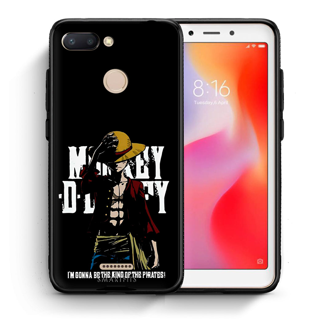 Θήκη Xiaomi Redmi 6 Pirate King από τη Smartfits με σχέδιο στο πίσω μέρος και μαύρο περίβλημα | Xiaomi Redmi 6 Pirate King case with colorful back and black bezels