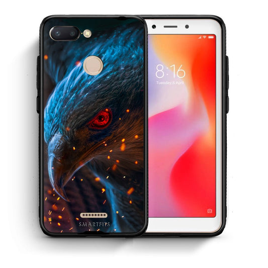 Θήκη Xiaomi Redmi 6 Eagle PopArt από τη Smartfits με σχέδιο στο πίσω μέρος και μαύρο περίβλημα | Xiaomi Redmi 6 Eagle PopArt case with colorful back and black bezels