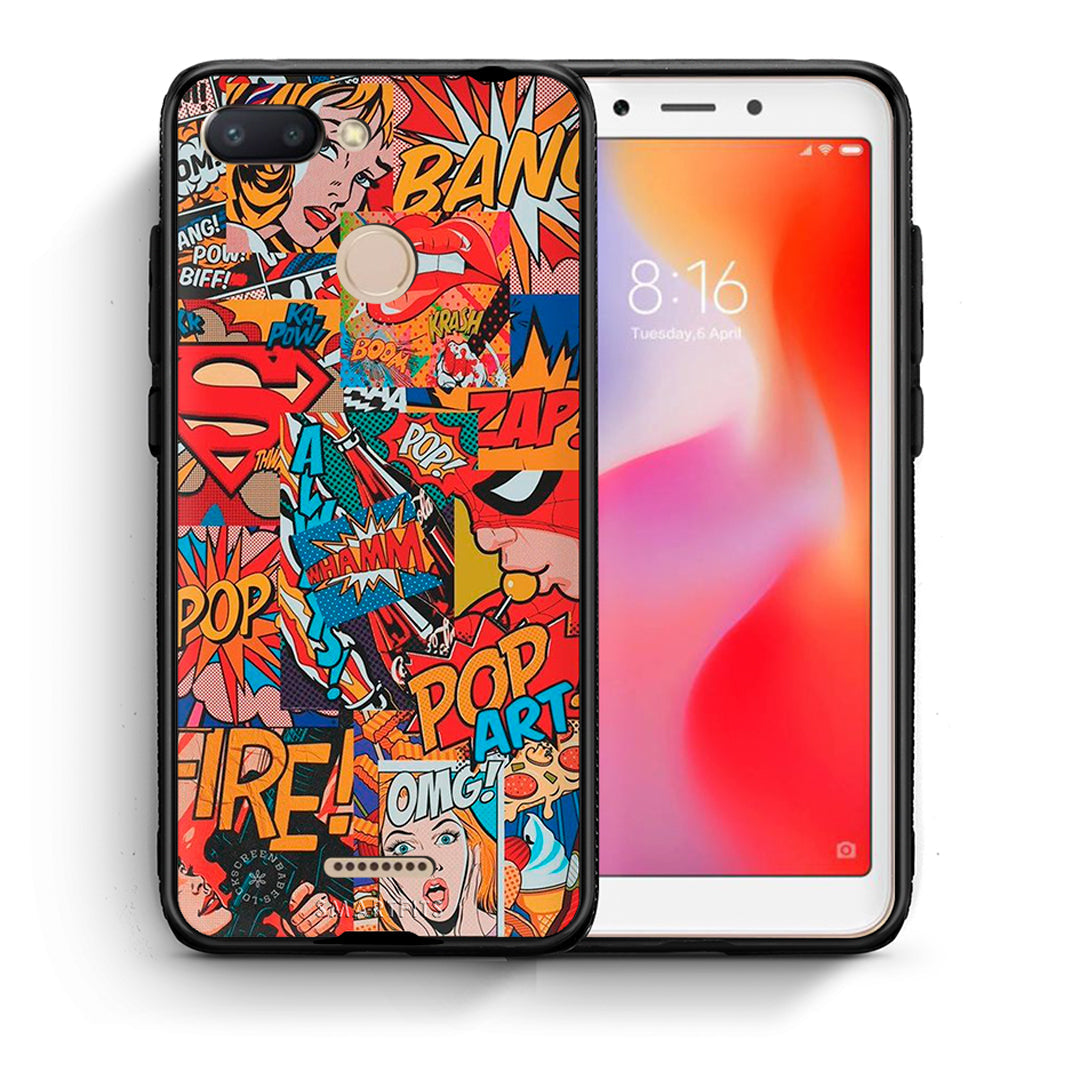Θήκη Xiaomi Redmi 6 PopArt OMG από τη Smartfits με σχέδιο στο πίσω μέρος και μαύρο περίβλημα | Xiaomi Redmi 6 PopArt OMG case with colorful back and black bezels