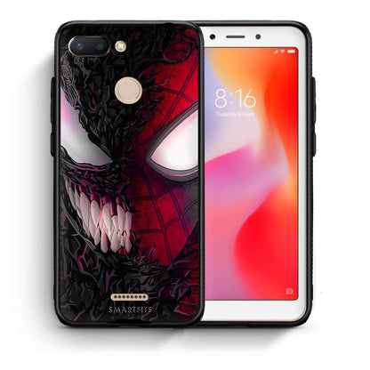 Θήκη Xiaomi Redmi 6 SpiderVenom PopArt από τη Smartfits με σχέδιο στο πίσω μέρος και μαύρο περίβλημα | Xiaomi Redmi 6 SpiderVenom PopArt case with colorful back and black bezels