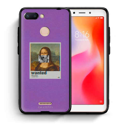 Θήκη Xiaomi Redmi 6 Monalisa Popart από τη Smartfits με σχέδιο στο πίσω μέρος και μαύρο περίβλημα | Xiaomi Redmi 6 Monalisa Popart case with colorful back and black bezels
