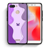 Thumbnail for Θήκη Αγίου Βαλεντίνου Xiaomi Redmi 6 Purple Mariposa από τη Smartfits με σχέδιο στο πίσω μέρος και μαύρο περίβλημα | Xiaomi Redmi 6 Purple Mariposa case with colorful back and black bezels