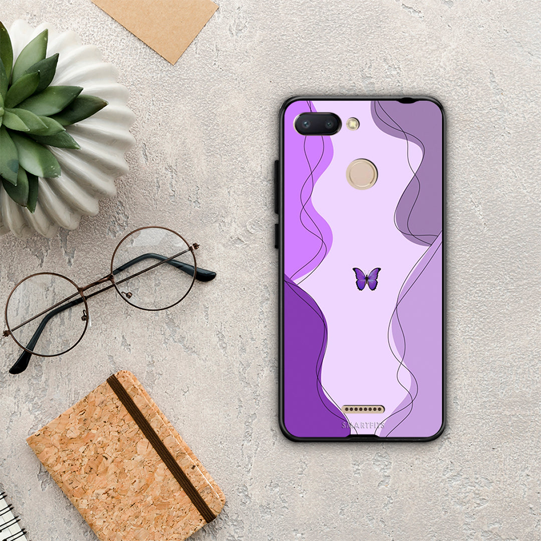 Purple Mariposa - Xiaomi Redmi 6 θήκη