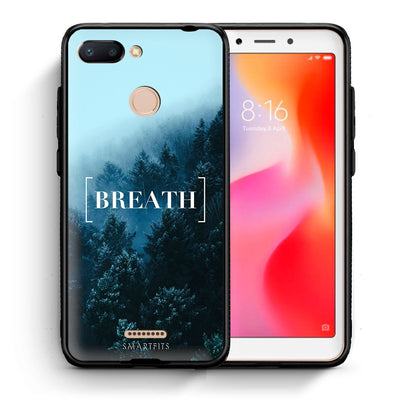 Θήκη Xiaomi Redmi 6 Breath Quote από τη Smartfits με σχέδιο στο πίσω μέρος και μαύρο περίβλημα | Xiaomi Redmi 6 Breath Quote case with colorful back and black bezels