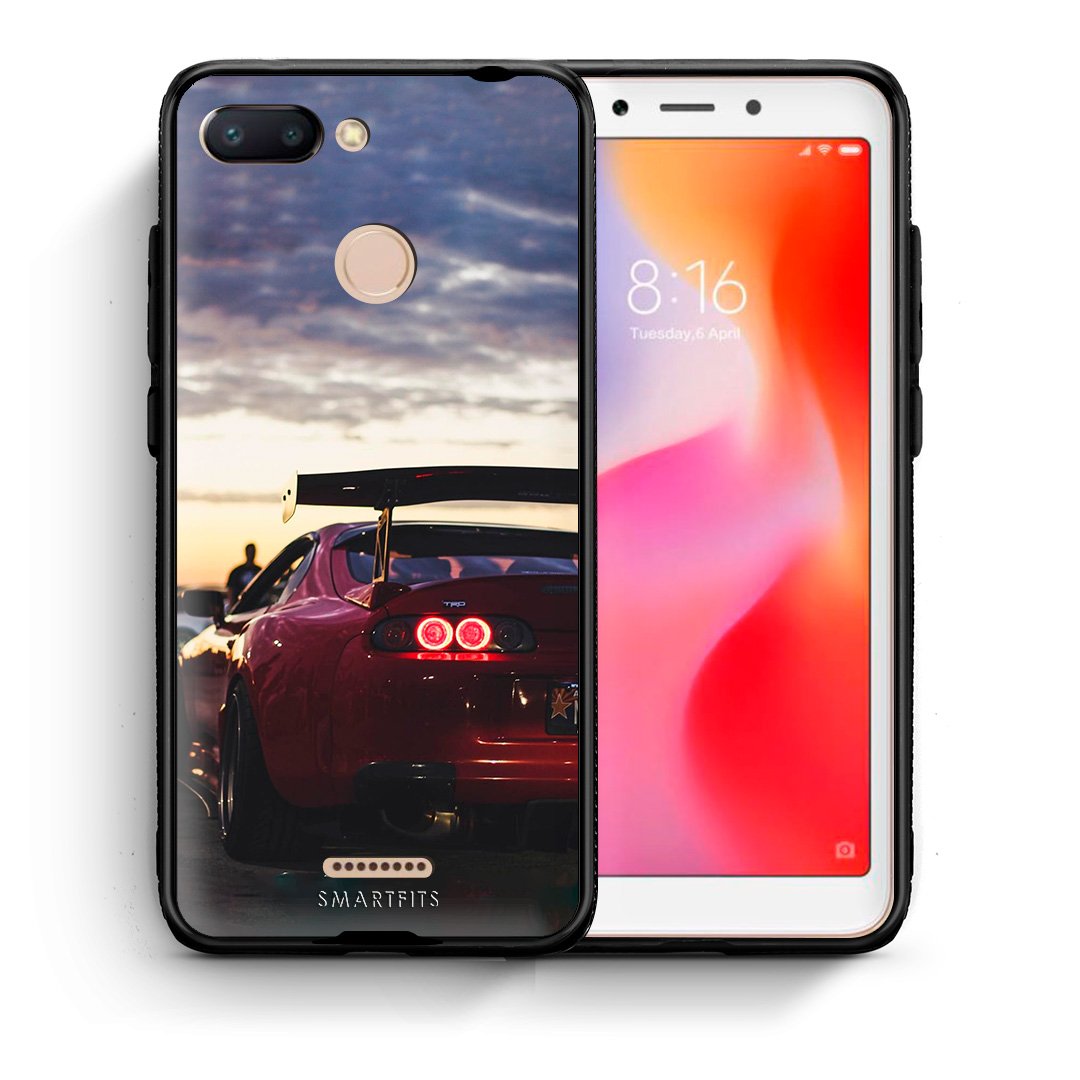 Θήκη Xiaomi Redmi 6 Racing Supra από τη Smartfits με σχέδιο στο πίσω μέρος και μαύρο περίβλημα | Xiaomi Redmi 6 Racing Supra case with colorful back and black bezels