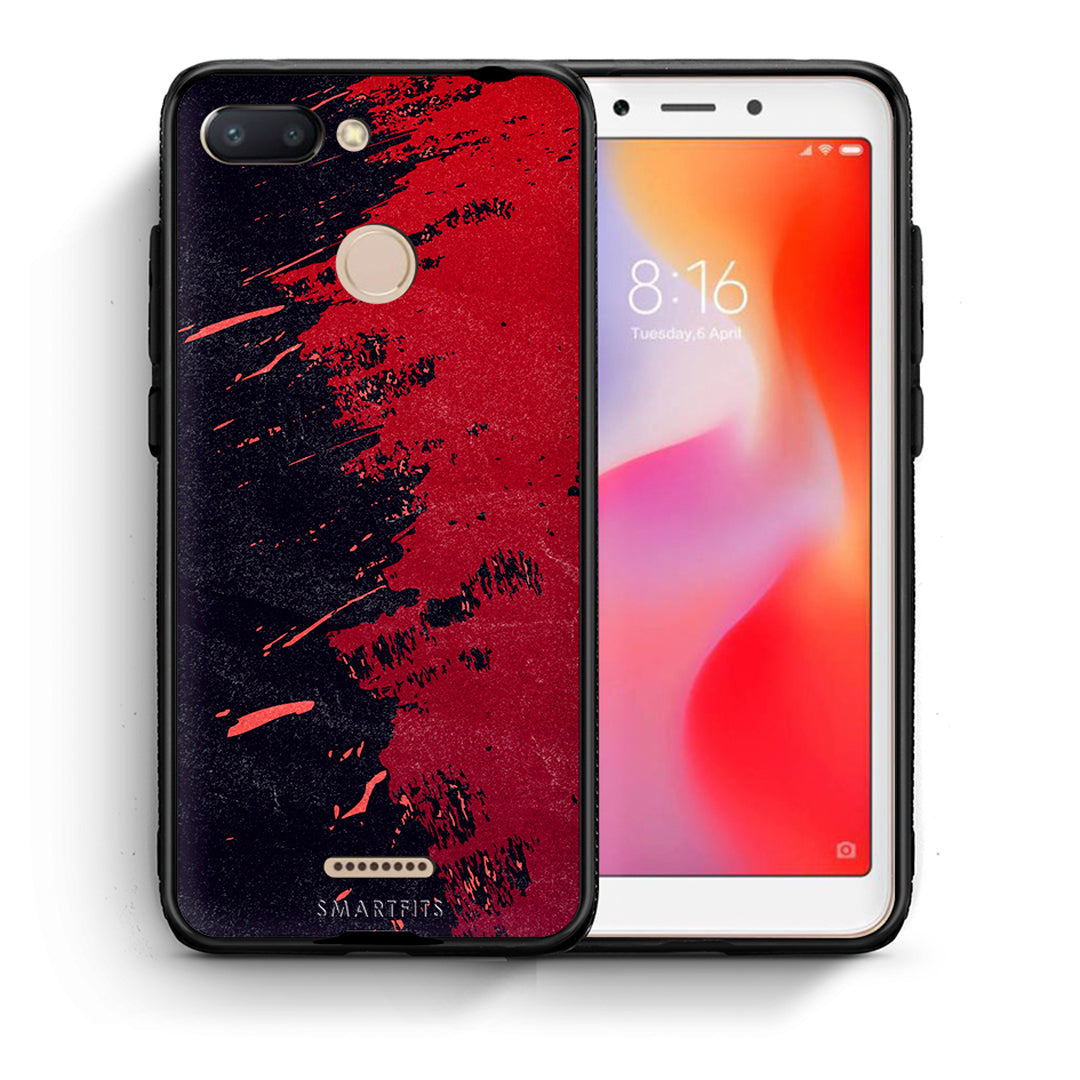 Θήκη Αγίου Βαλεντίνου Xiaomi Redmi 6 Red Paint από τη Smartfits με σχέδιο στο πίσω μέρος και μαύρο περίβλημα | Xiaomi Redmi 6 Red Paint case with colorful back and black bezels