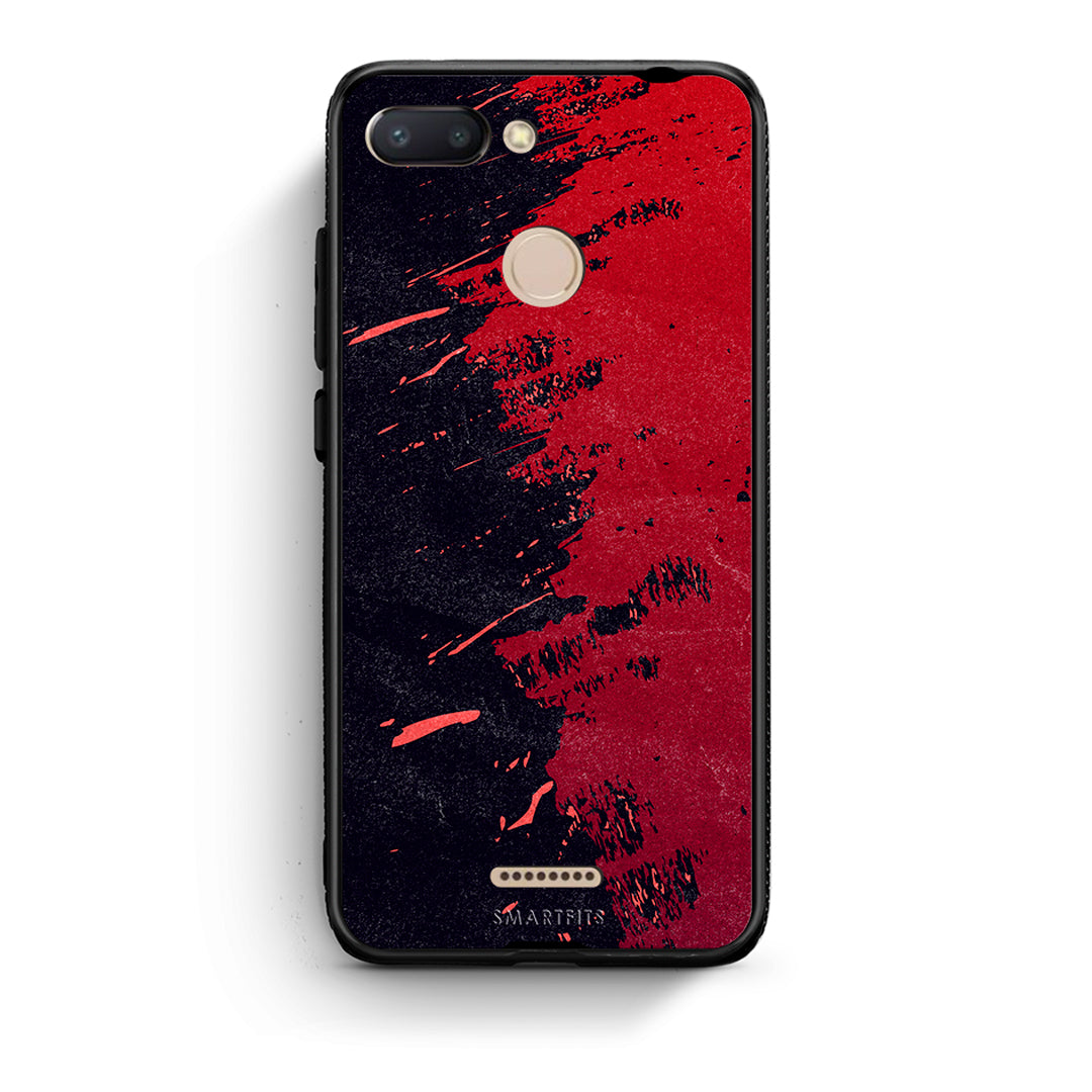 Xiaomi Redmi 6 Red Paint Θήκη Αγίου Βαλεντίνου από τη Smartfits με σχέδιο στο πίσω μέρος και μαύρο περίβλημα | Smartphone case with colorful back and black bezels by Smartfits