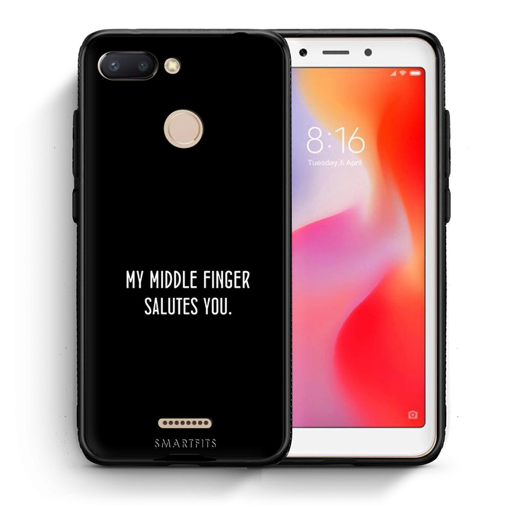 Θήκη Xiaomi Redmi 6 Salute από τη Smartfits με σχέδιο στο πίσω μέρος και μαύρο περίβλημα | Xiaomi Redmi 6 Salute case with colorful back and black bezels