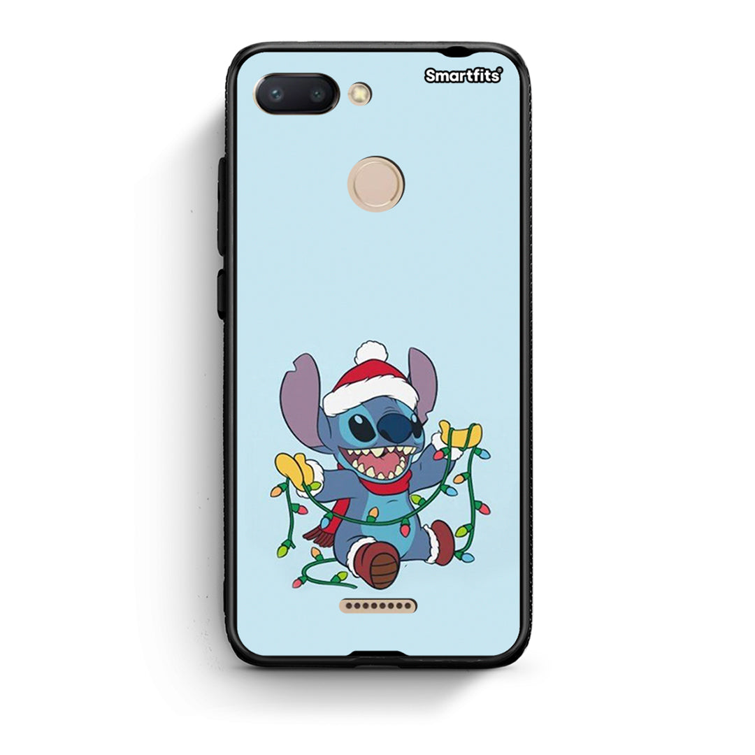 Xiaomi Redmi 6 Santa Stich θήκη από τη Smartfits με σχέδιο στο πίσω μέρος και μαύρο περίβλημα | Smartphone case with colorful back and black bezels by Smartfits