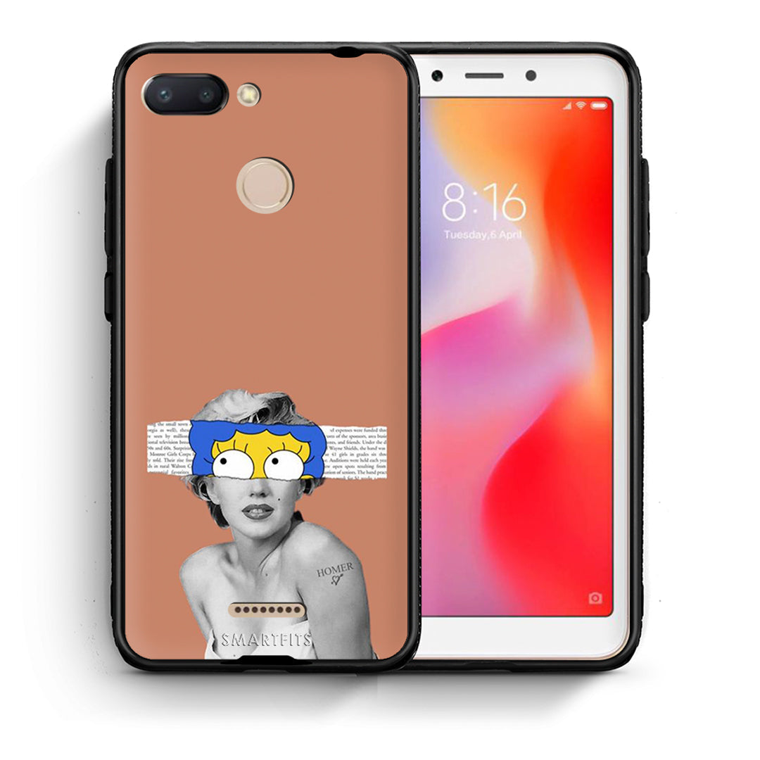 Θήκη Xiaomi Redmi 6 Sim Merilyn από τη Smartfits με σχέδιο στο πίσω μέρος και μαύρο περίβλημα | Xiaomi Redmi 6 Sim Merilyn case with colorful back and black bezels