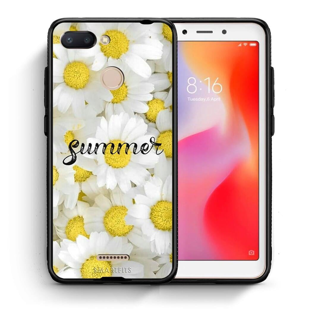Θήκη Xiaomi Redmi 6 Summer Daisies από τη Smartfits με σχέδιο στο πίσω μέρος και μαύρο περίβλημα | Xiaomi Redmi 6 Summer Daisies case with colorful back and black bezels