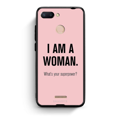 Xiaomi Redmi 6 Superpower Woman θήκη από τη Smartfits με σχέδιο στο πίσω μέρος και μαύρο περίβλημα | Smartphone case with colorful back and black bezels by Smartfits