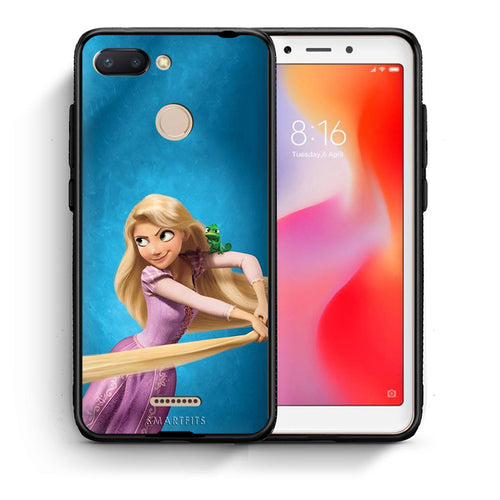 Θήκη Αγίου Βαλεντίνου Xiaomi Redmi 6 Tangled 2 από τη Smartfits με σχέδιο στο πίσω μέρος και μαύρο περίβλημα | Xiaomi Redmi 6 Tangled 2 case with colorful back and black bezels