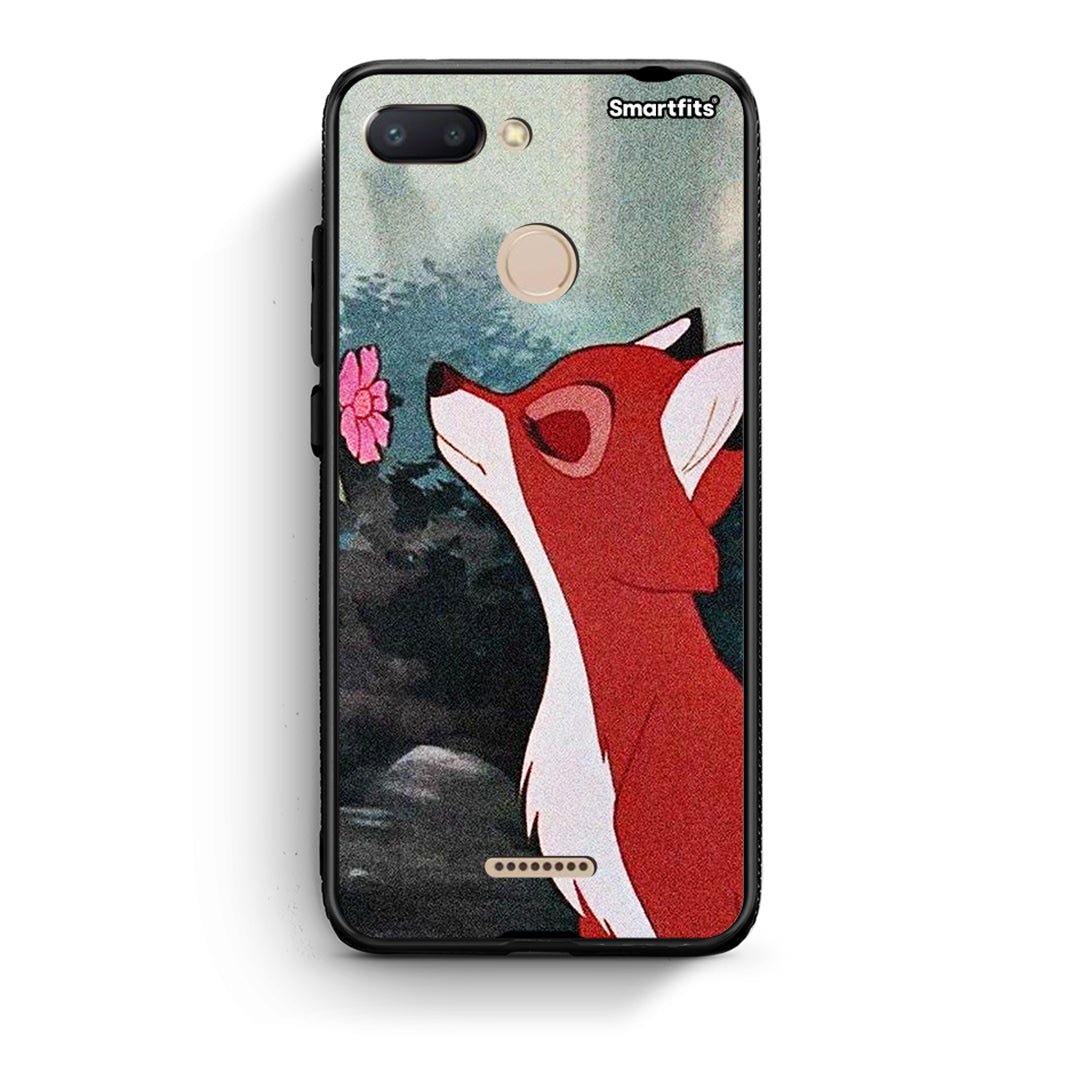 Xiaomi Redmi 6 Tod And Vixey Love 2 θήκη από τη Smartfits με σχέδιο στο πίσω μέρος και μαύρο περίβλημα | Smartphone case with colorful back and black bezels by Smartfits