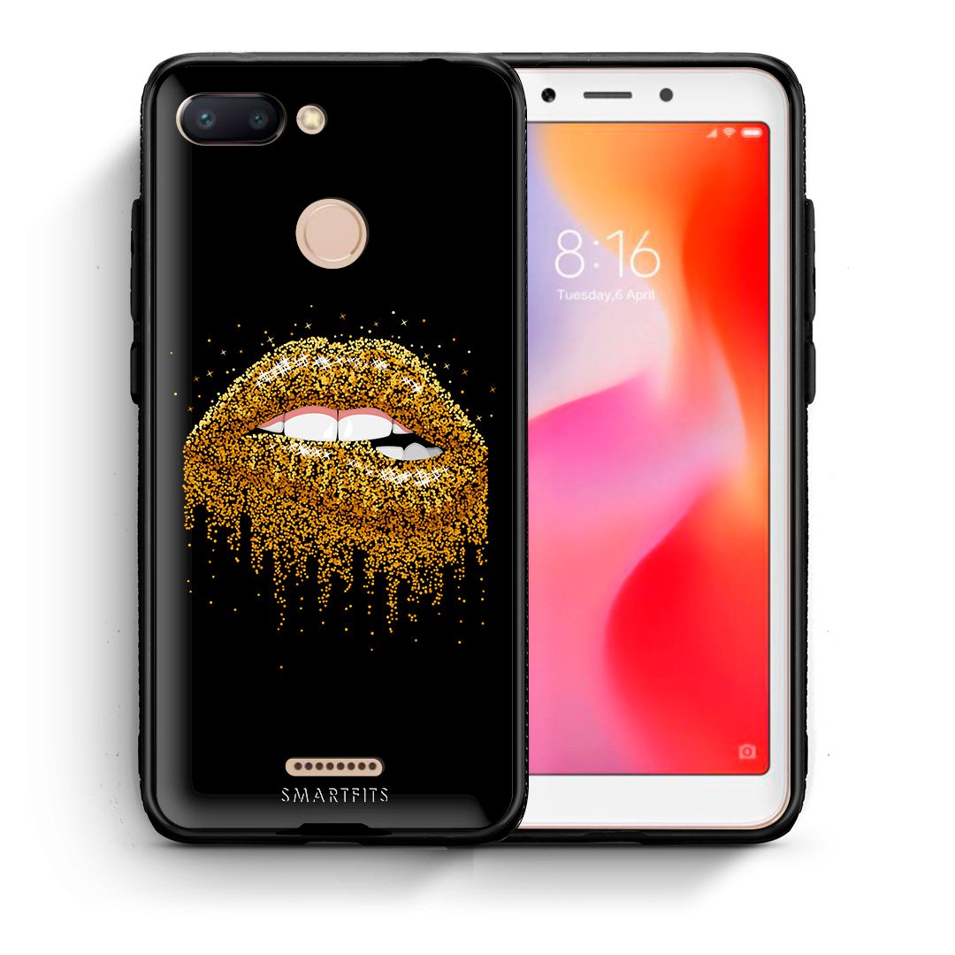Θήκη Xiaomi Redmi 6 Golden Valentine από τη Smartfits με σχέδιο στο πίσω μέρος και μαύρο περίβλημα | Xiaomi Redmi 6 Golden Valentine case with colorful back and black bezels